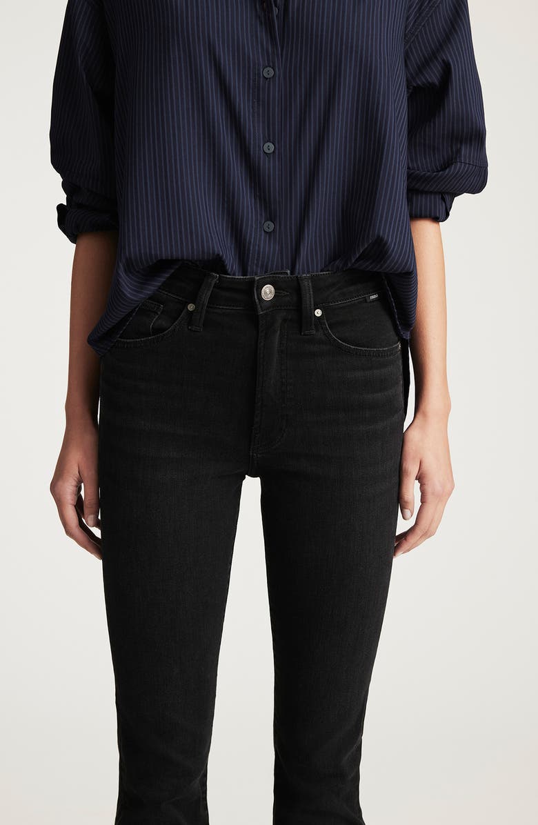 Mavi Jeans Kendra High Waist Straight Leg Jeans, Alternate, color, Dark Smoke Flex Blu