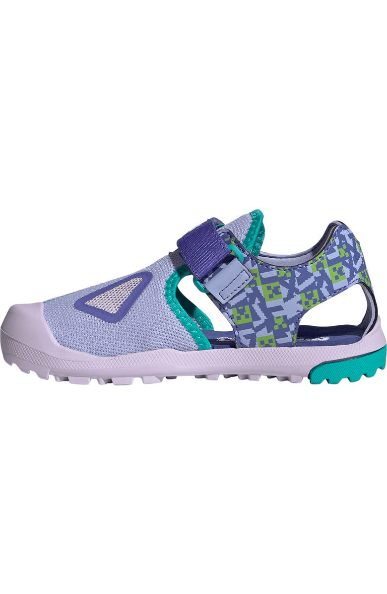 adidas x Minecraft Kids' Terrex Cap Toe Sandal, Alternate, color, Violet/ Cobalt/ Mint