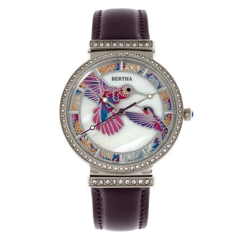 Bertha Emily Mother-of-pearl Bracelet Watch In Brown