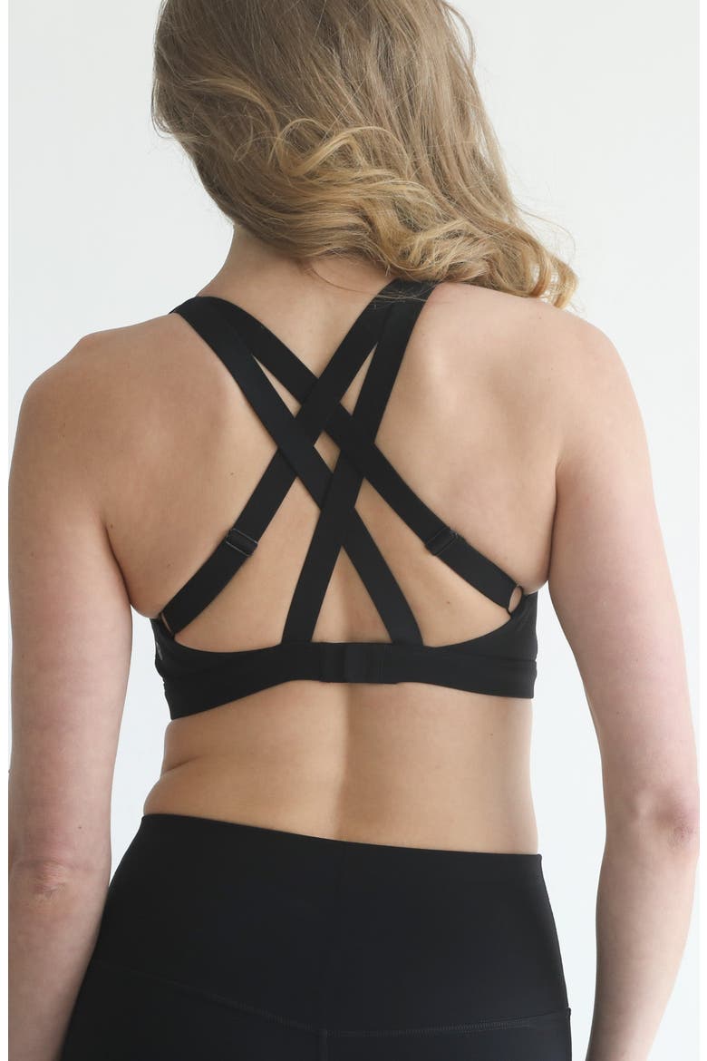Empower High Support Molded Cup Nursing and Pumping Sports Bra, Alternate, color, Noir