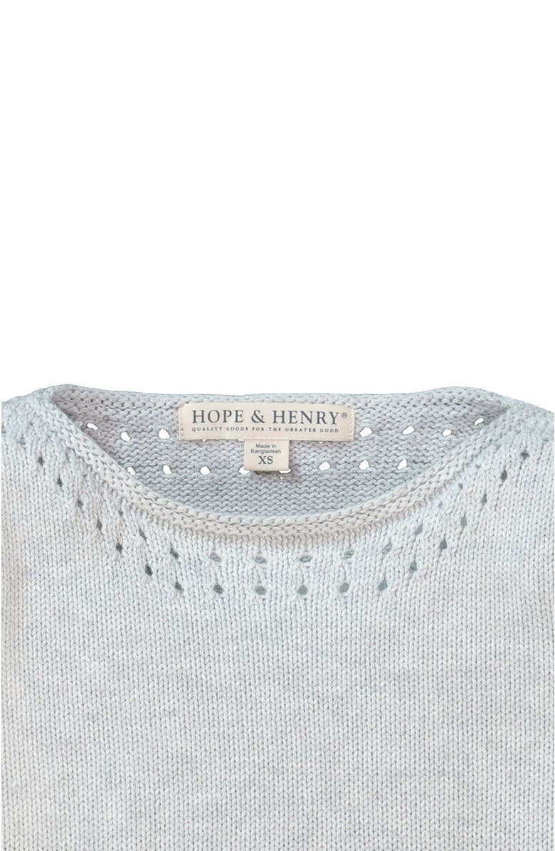 Hope & Henry Baby Girls' Organic Pointelle Detail Sweater, Infant, Alternate, color, Light Grey Heather