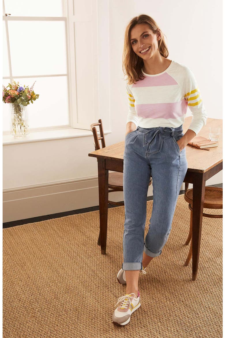 Stripe Cotton Shirt, Alternate, color, SOFT PEONY AND IVORY