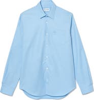Lacoste Regular Fit Solid Poplin Button-Up Shirt