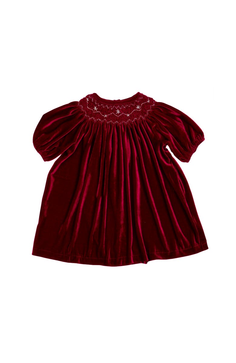 Wild Wawa Velvet Smock Dress, Main, color, Burgundy