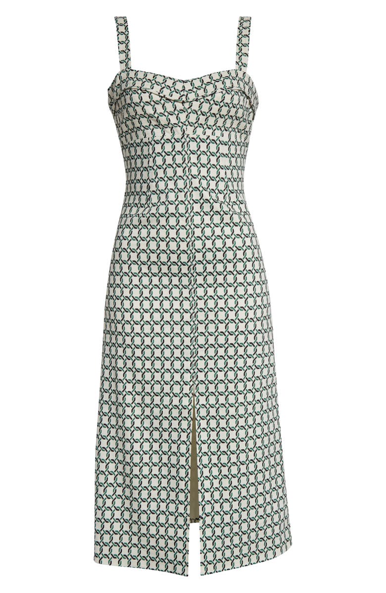 Veronica Beard Colleen Chain Print Cotton Blend Dress, Alternate, color, Dove Multi