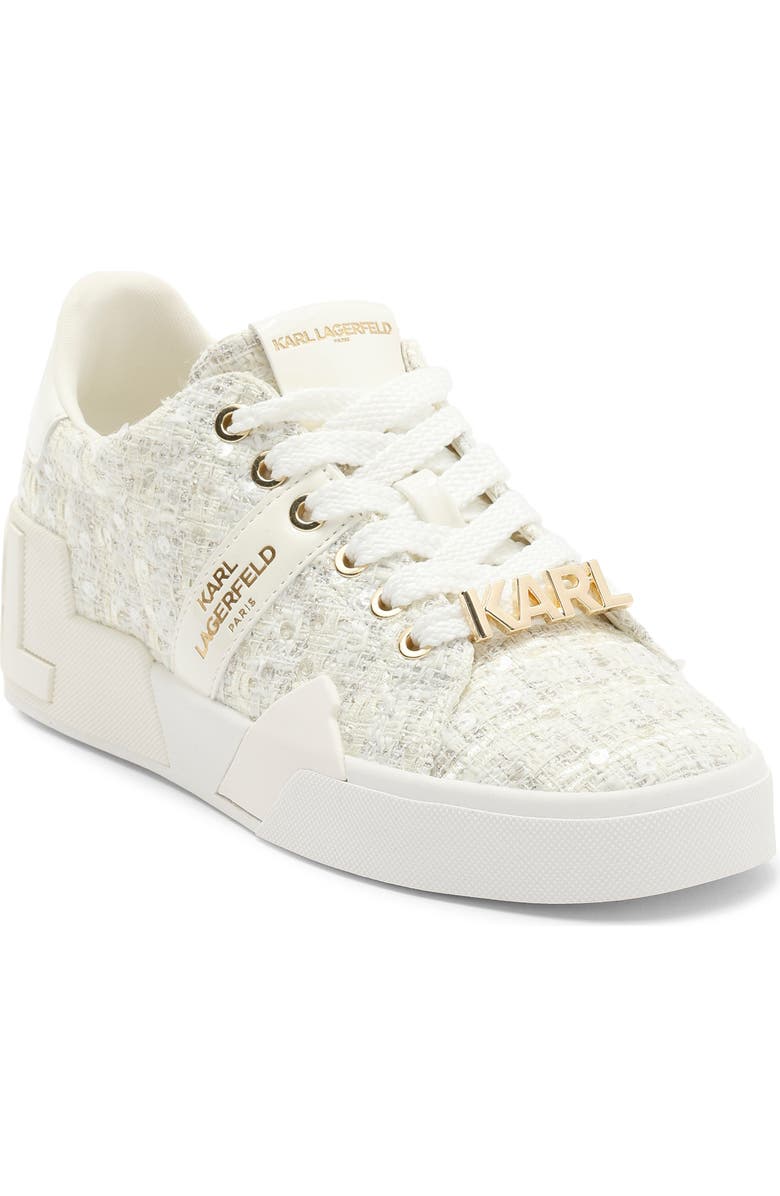 KARL LAGERFELD PARIS Mablyn Lace-Up Sneaker, Main, color, Cream
