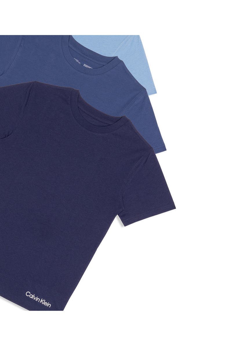 Calvin Klein Kids' Assorted 3-Pack Stretch Cotton T-Shirts, Alternate, color, Blue/Navy/Dusk Blue