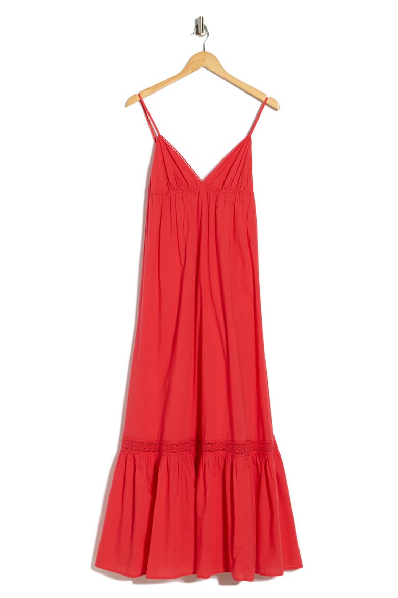 Cotton Maxi Dress, Alternate, color, RED SAUCY