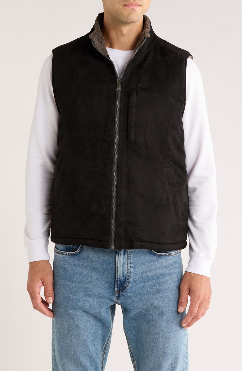 Rainforest Faux Shearling Lined Faux Suede Vest, Main, color,