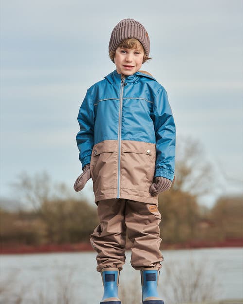 Deux Par Deux Little Boy's Colorblock Mid-season Jacket Neutral Blue And Taupe In Neutral Blue And Taupe