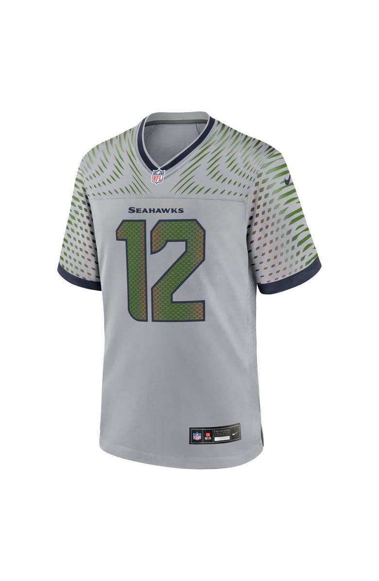 Nike Men's Nike 12s Wolf Gray Seattle Seahawks 2025 Rivalries Collection Game Jersey, Alternate, color, Gray