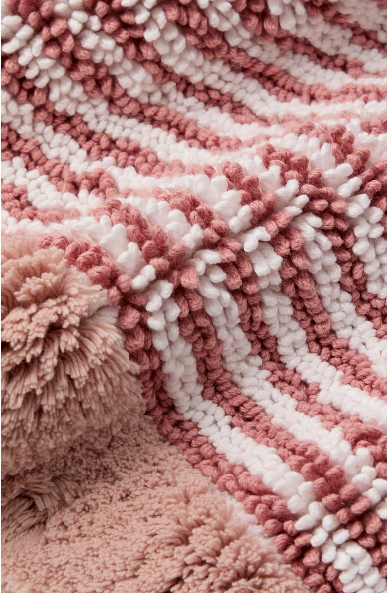 CHRISTY Portobello Stripe Coastal Inspired Bath Rugs, Alternate, color, Rose