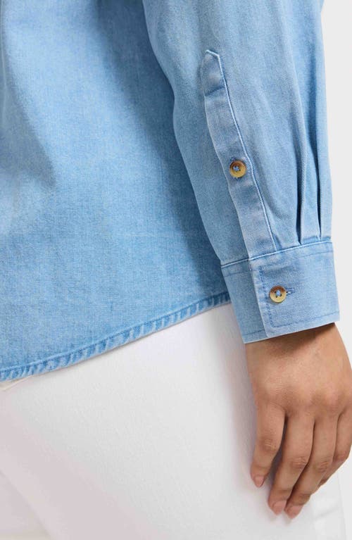 Foxcroft Hampton Denim Shirt In Blue