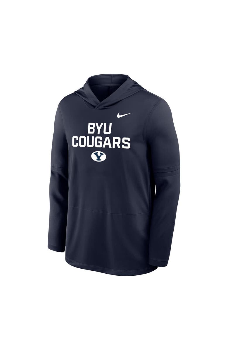 Nike Men's Nike Navy BYU Cougars 2025 Sideline Dri-FIT Long Sleeve Hoodie T-Shirt, Alternate, color,