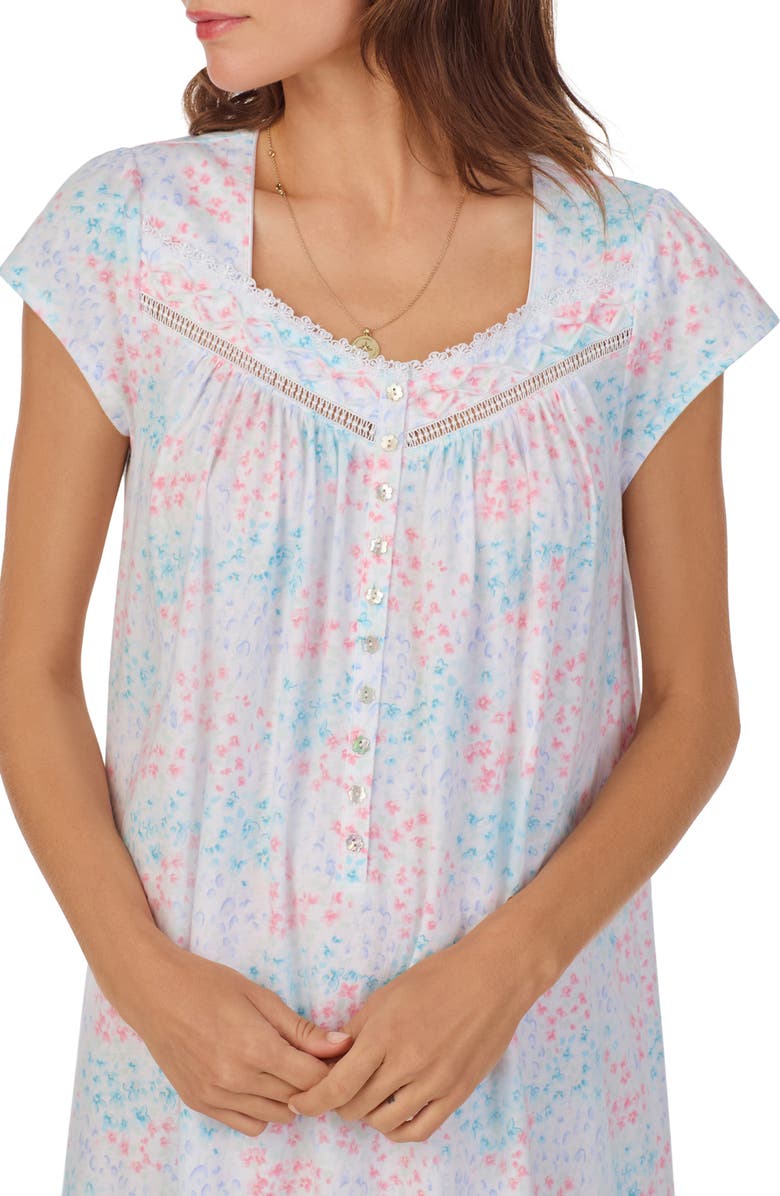 Eileen West Floral Print Cotton Nightgown, Alternate, color, 