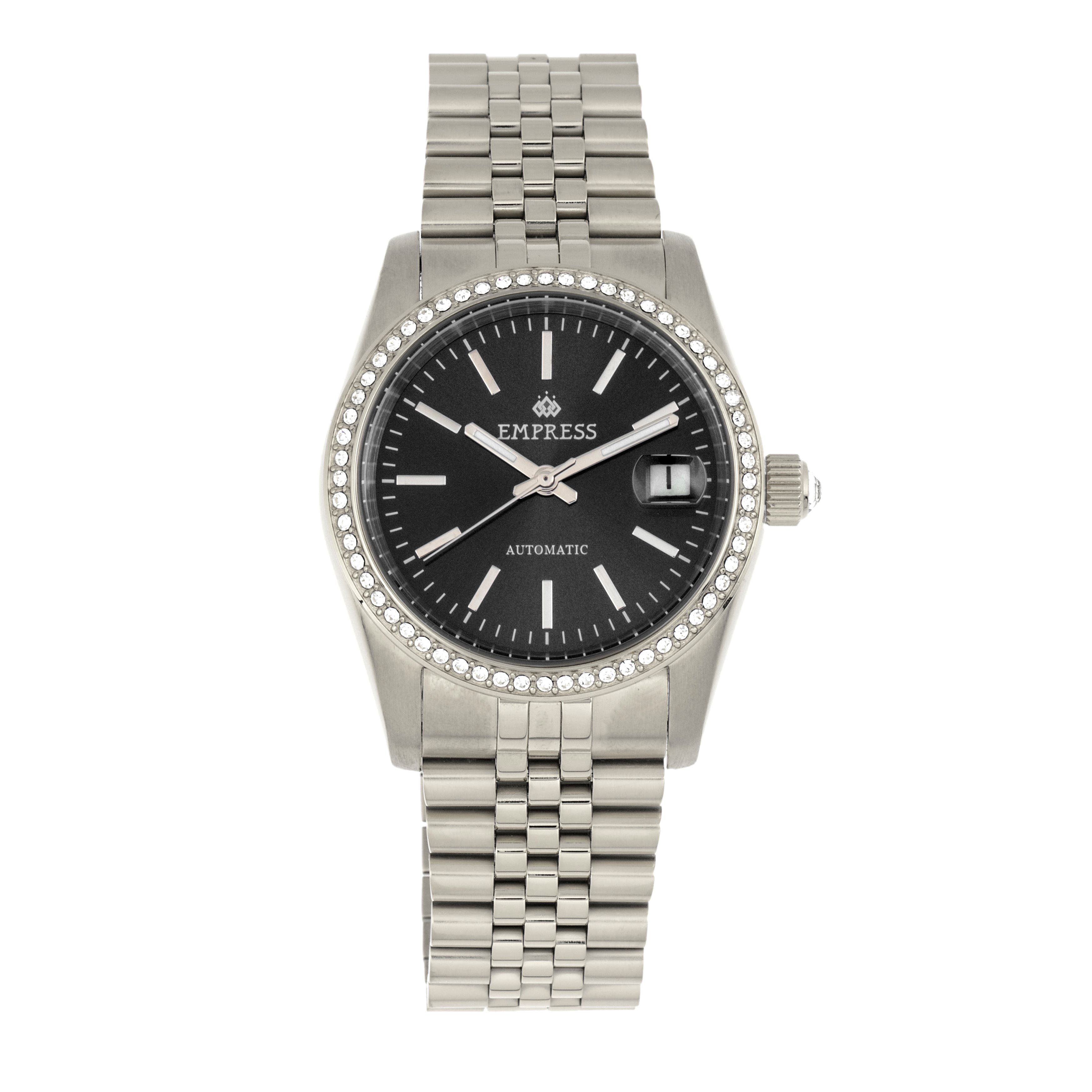 Empress Constance Automatic Bracelet Watch with Date in Black 