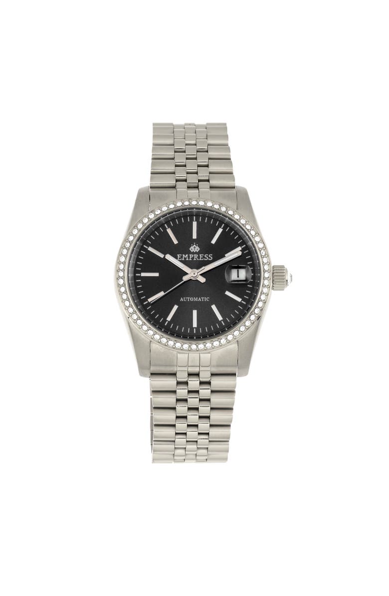 Empress Constance Automatic Bracelet Watch with Date, Main, color, Black