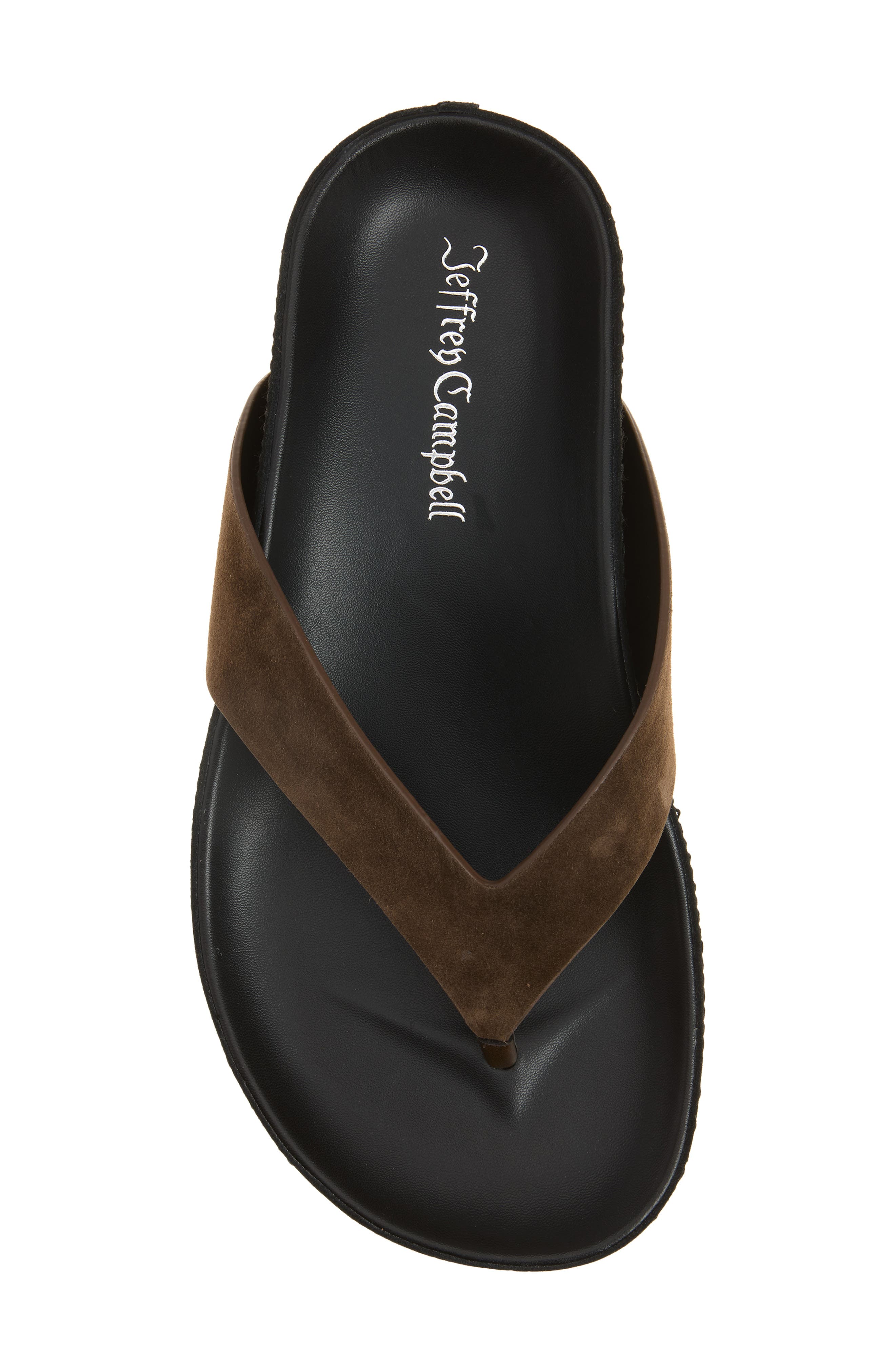Relaxer Platform Thong Sandal, Alternate, color, BROWN SUEDE