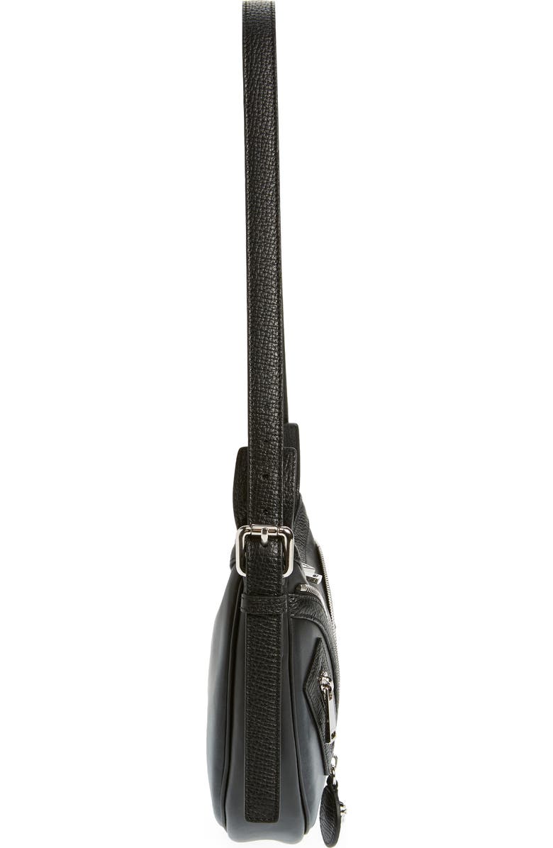 Versace Small Repeat Leather Hobo Bag, Alternate, color,