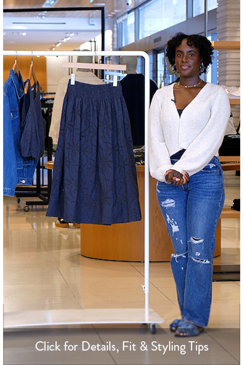 Bea Eyelet Midi Skirt video