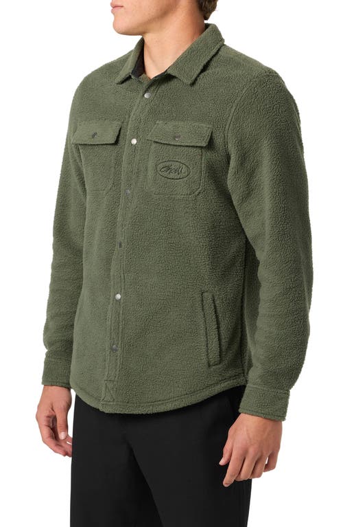 O'neill Glacier Fleece Snap-up Overshirt In Green
