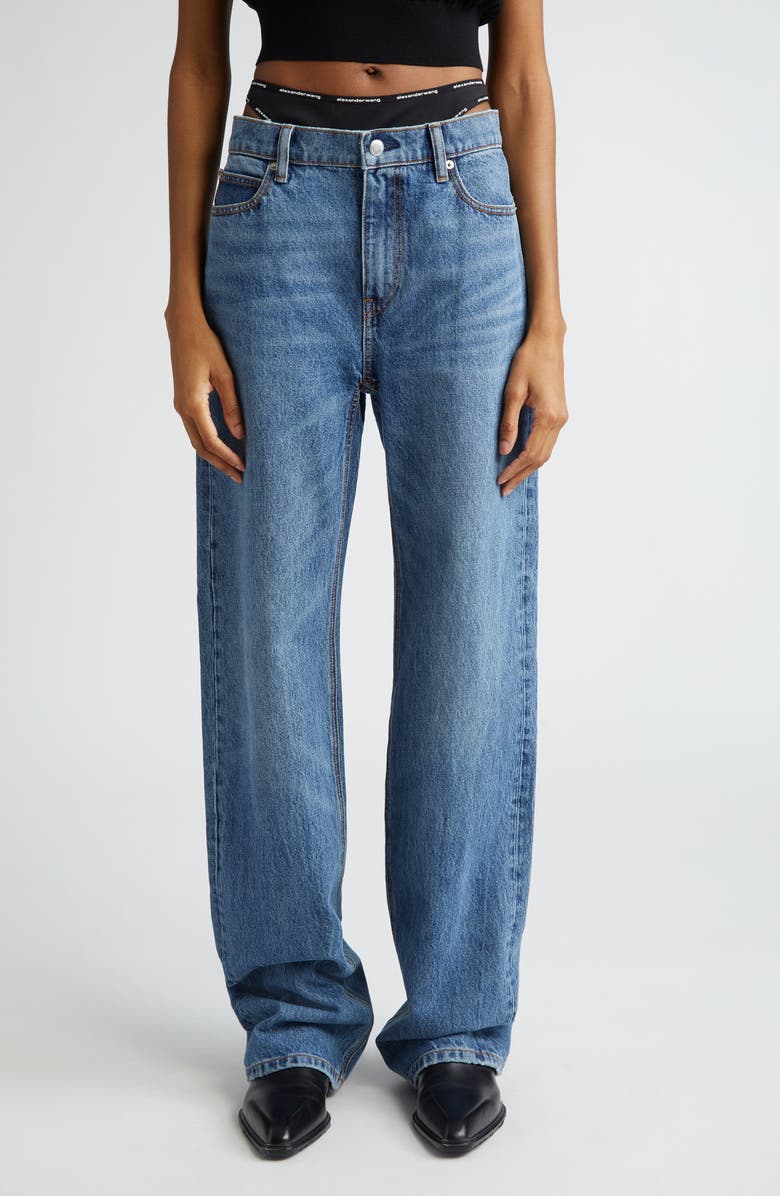 Alexander Wang Prestyled Thong Waist Relaxed Fit Jeans, Main, color, 