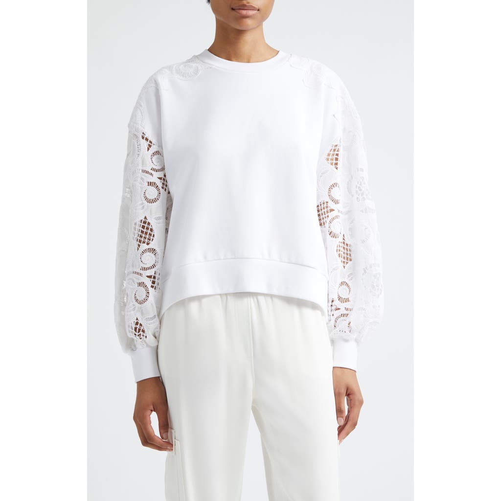Cinq À Sept Cinq A Sept Embroidered Paisley Pullover Sweatshirt In White