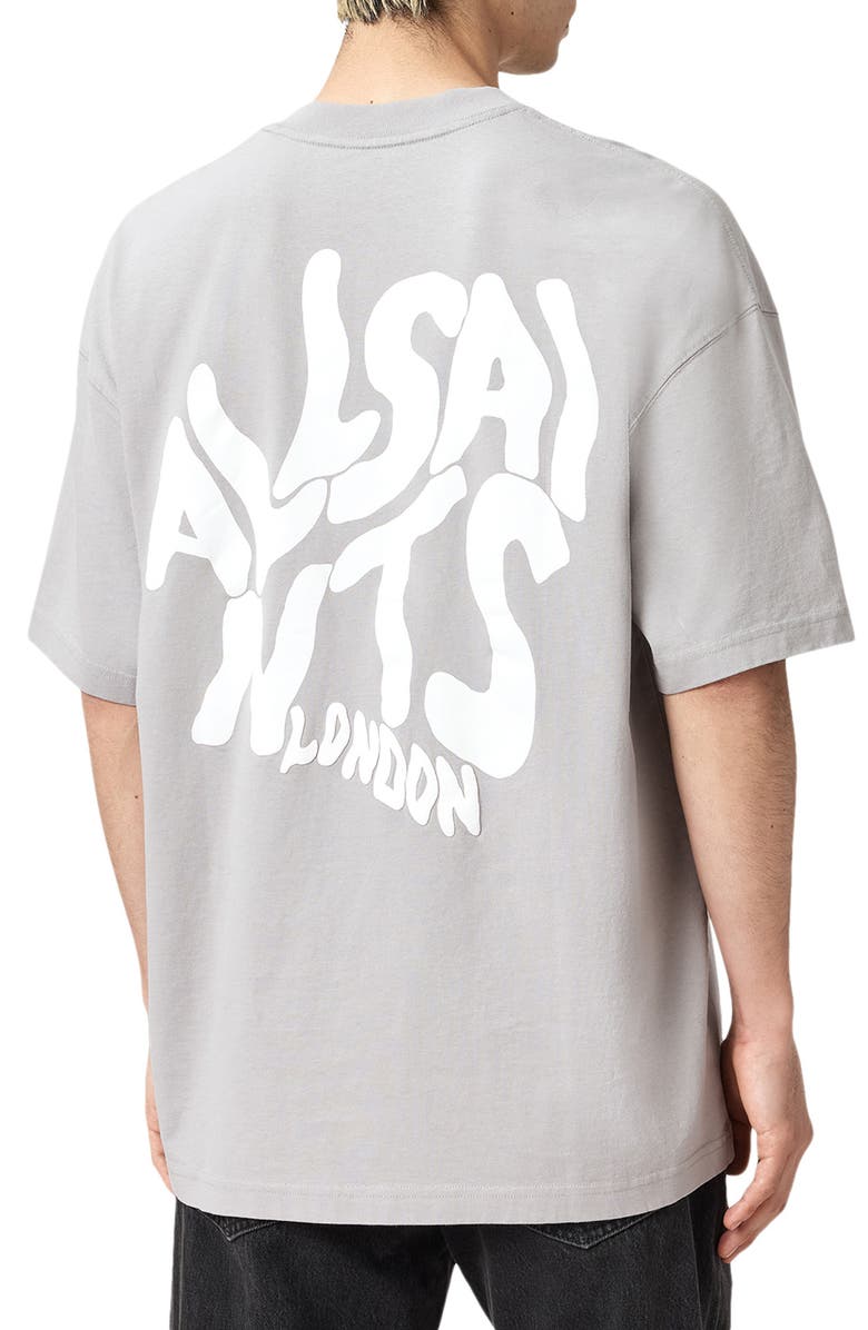 AllSaints Orlando Logo Oversize Graphic T-Shirt, Alternate, color, Carbon Grey