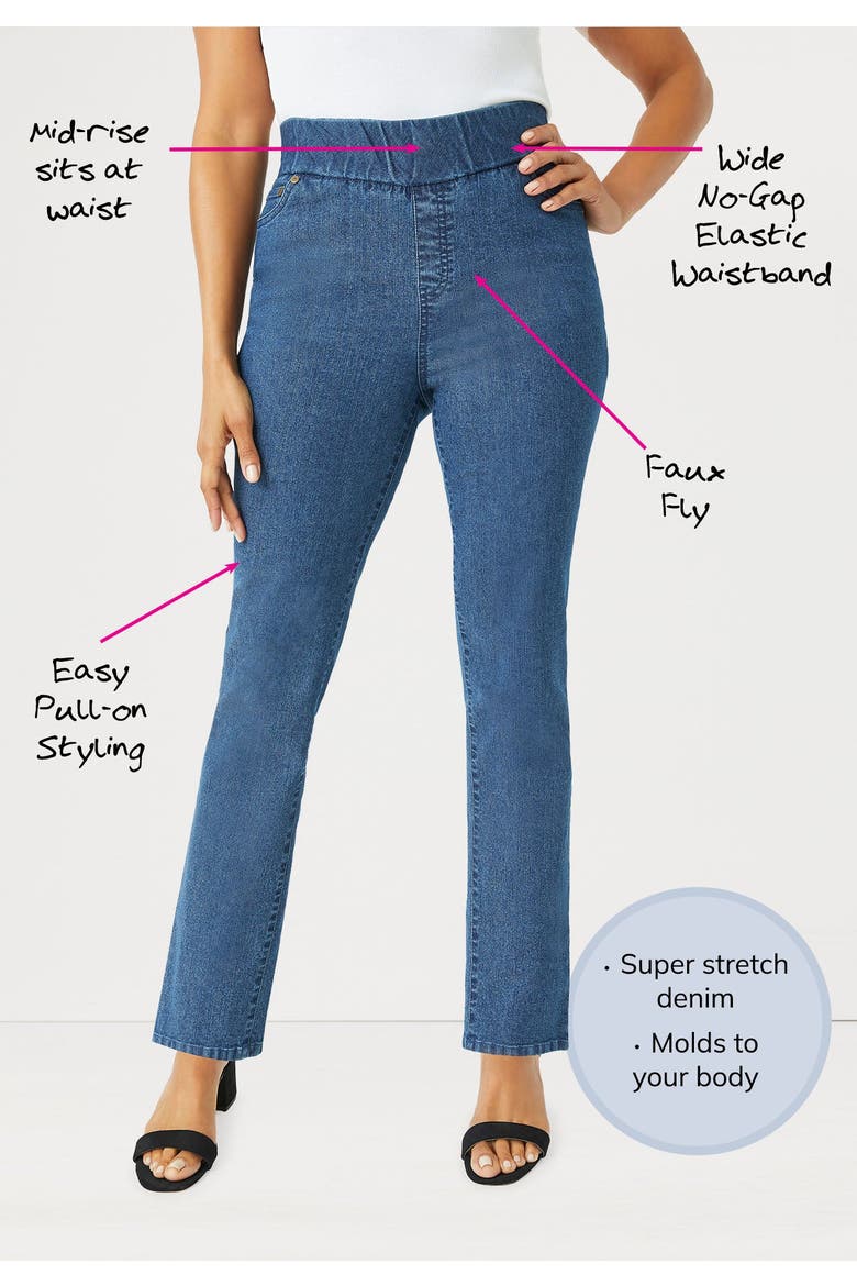 Comfort Waist Stretch Denim Straight-Leg Jean, Alternate, color, DUSTY INDIGO