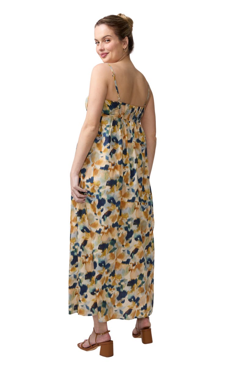 Ingrid & Isabel Printed Poplin Maxi Maternity Dress, Alternate, color, Multi Floral