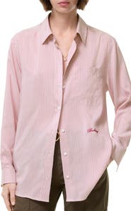Burberry Relaxed Fit Striped Silk Shirt