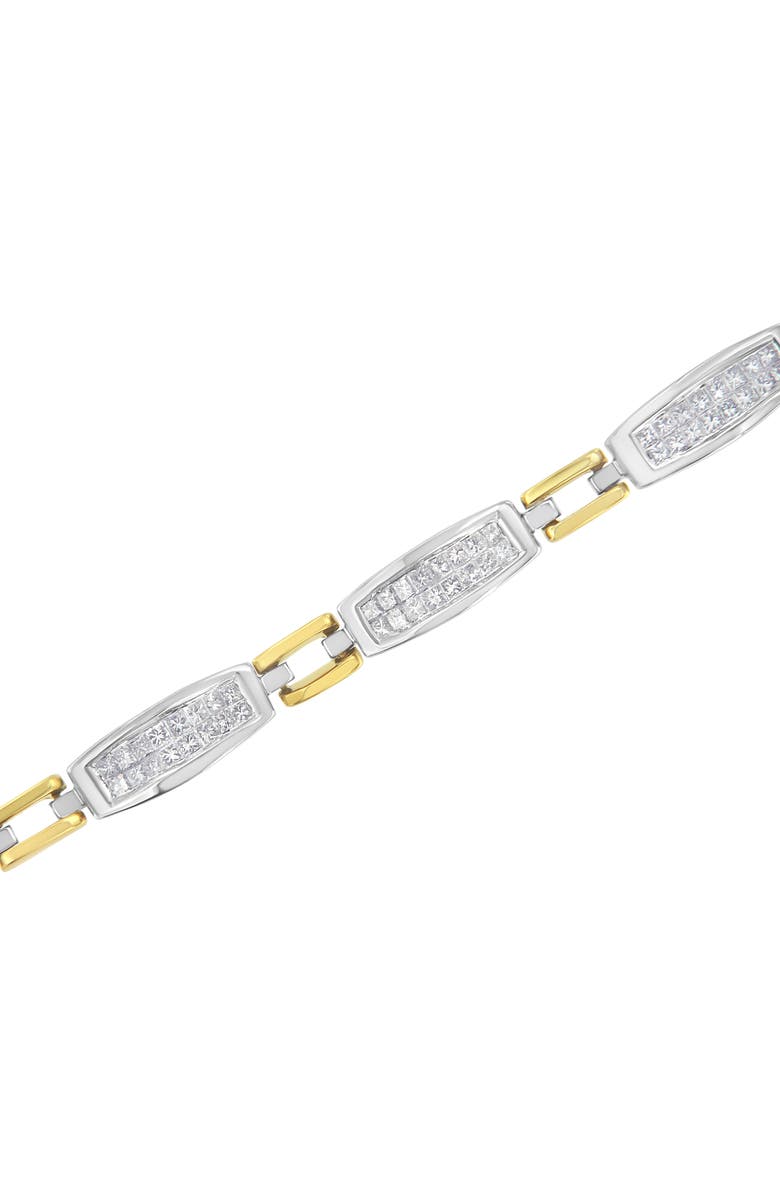 Haus of Brilliance 14K Gold 2.0 Cttw Diamond Tapered and Equal Sign Link Bracelet, Alternate, color, Yellow