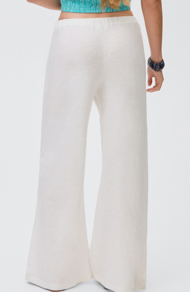 MANGO TEEN Cotton Wide Leg Pants, Alternate, color, Off White