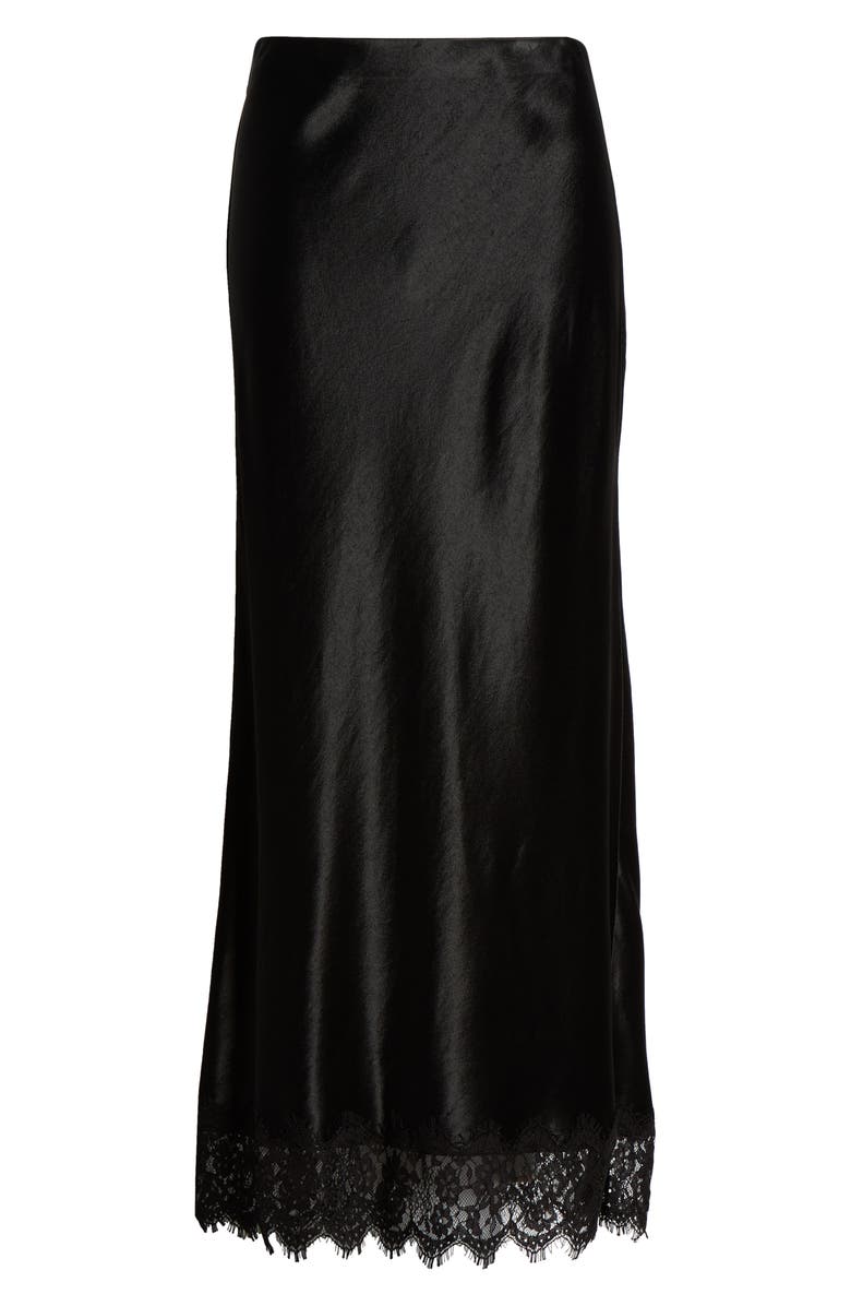 Favorite Daughter The Lacy Favorite Satin Maxi Skirt, Alternate, color, Black