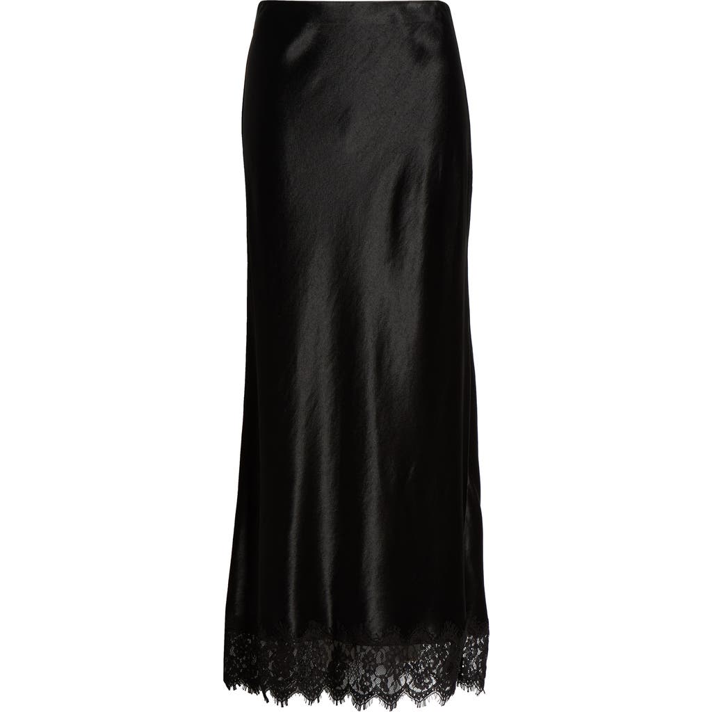 Favorite Daughter The Lacy Favorite Satin Maxi Skirt In Black