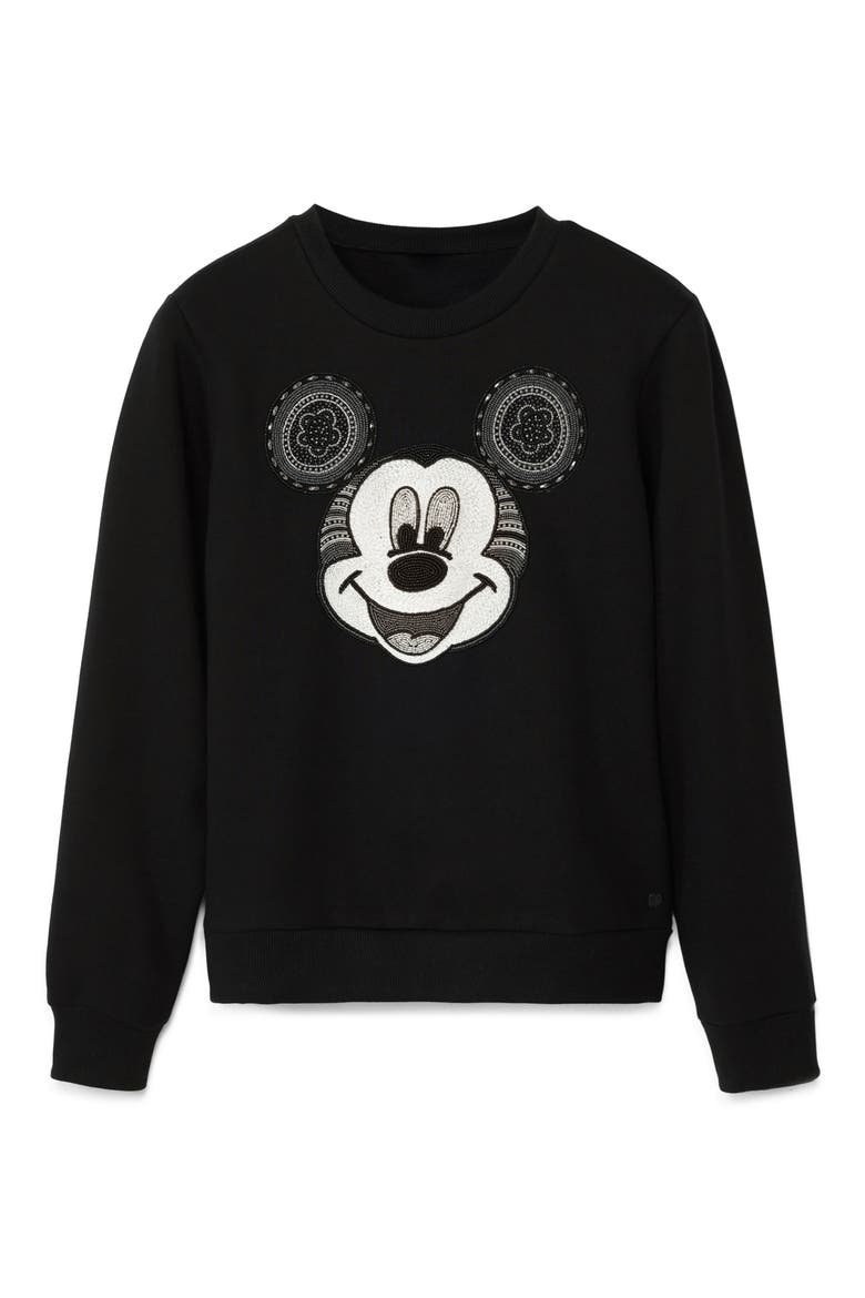 Mickey Yeah Sweatshirt, Alternate, color, BLACK