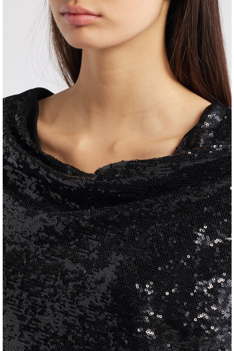 Ebiba Sequin Long Sleeve Dress, Alternate, color, BLK