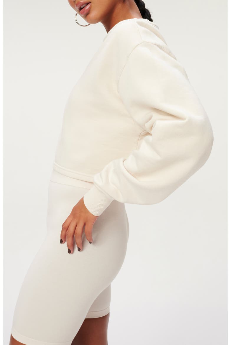 Collarless Half Zip Sweatshirt, Alternate, color, BONE001
