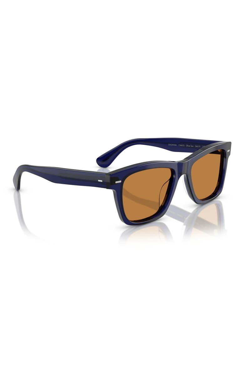 Oliver Sun 54mm Pillow Sunglasses, Alternate, color, DENIM / COGNAC