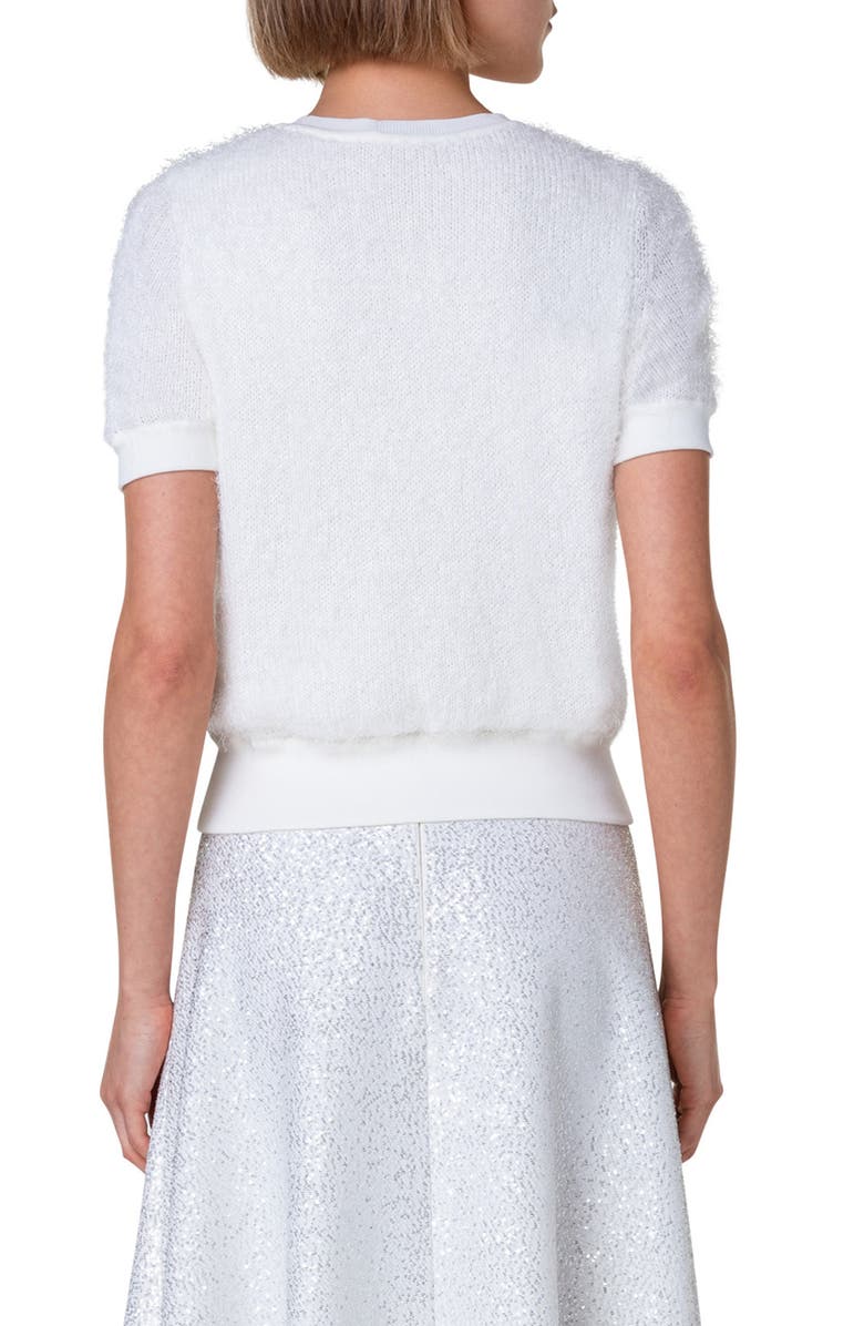 Akris Short Sleeve Silk, Cashmere & Cotton Sweater, Alternate, color, 