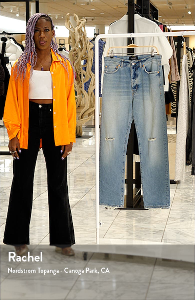 Black Label Distressed Straight Leg Jeans, sales video thumbnail