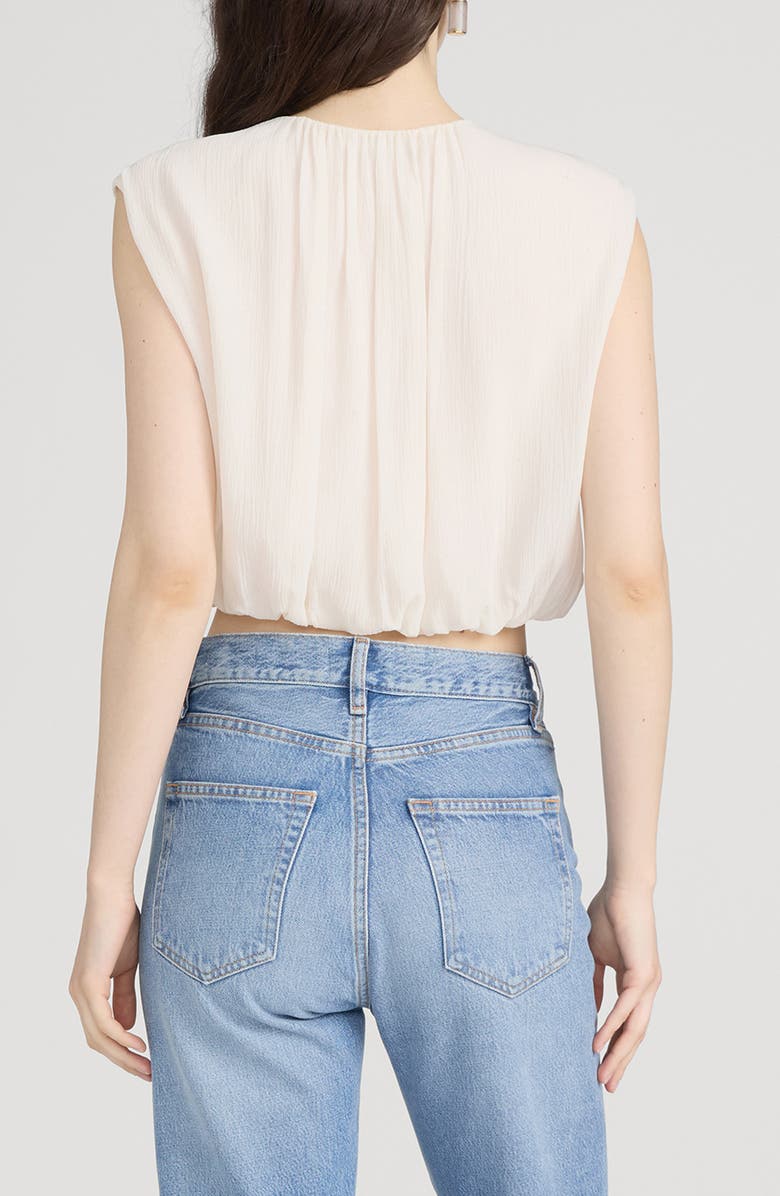 FRAME The Wave Tie Neck Silk Top, Alternate, color, Cream