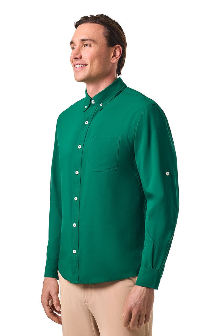 Men's Aricia Long Sleeve Shirt, UPF 50+ Sun Protection, Alternate, color, Eden Green