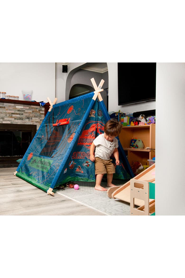 Camp Cretaceous Indoor Teepee Tent Canopy, Alternate, color, Blue