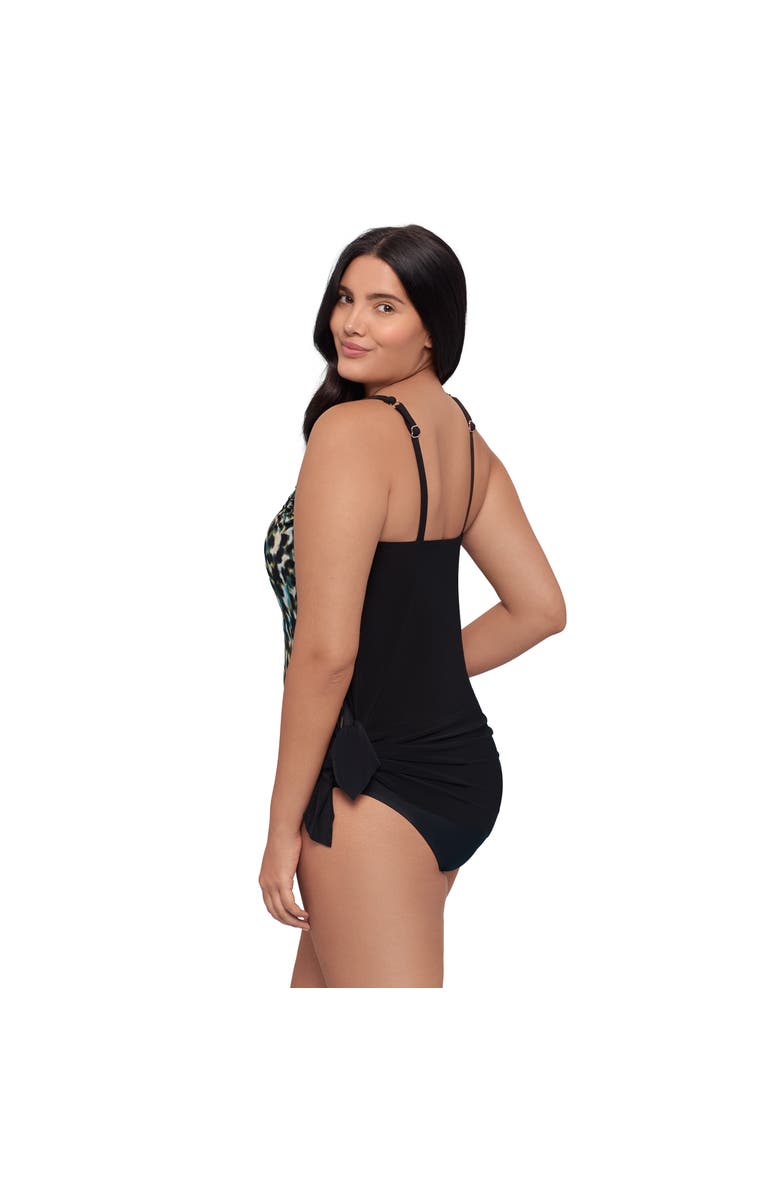 Trimshaper Brianna Adjustable Side-Tie Coverage Plus Size Swimdress, Alternate, color, Leopard In The Mist Ombre
