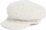 Vince Camuto Bouclé Newsboy Cap with Small Chain