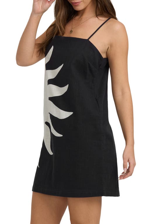 Billabong Sunburst Spaghetti Strap Minidress In Black