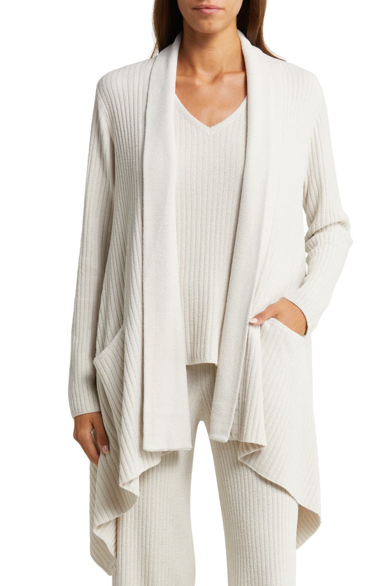 Draped Shawl Collar Cardigan, Main, color, ALMOND