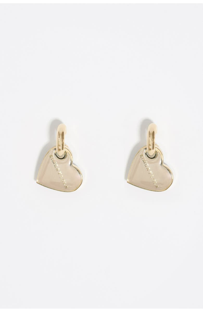 Bimba y Lola Heart hoop earrings, Main, color, Ivory