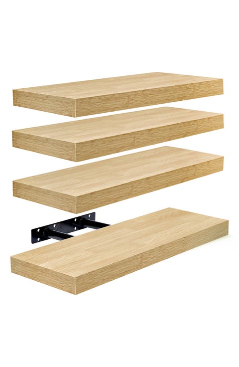 Set of 4 Floating Wall Shelves